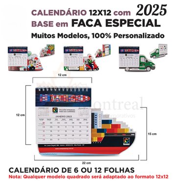 Calendrio 12x12 Faca Especial